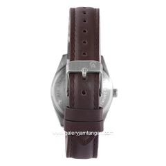 Alexandre Christie AC 1012 ME Brown Dial White Leather Strap