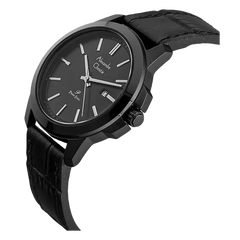 Alexandre Christie AC 1017 MD & AC 1017 LD Black Leather Strap