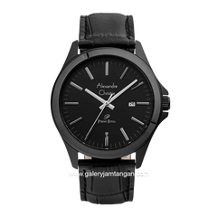 Alexandre Christie AC 1026 MD Black Leather Strap