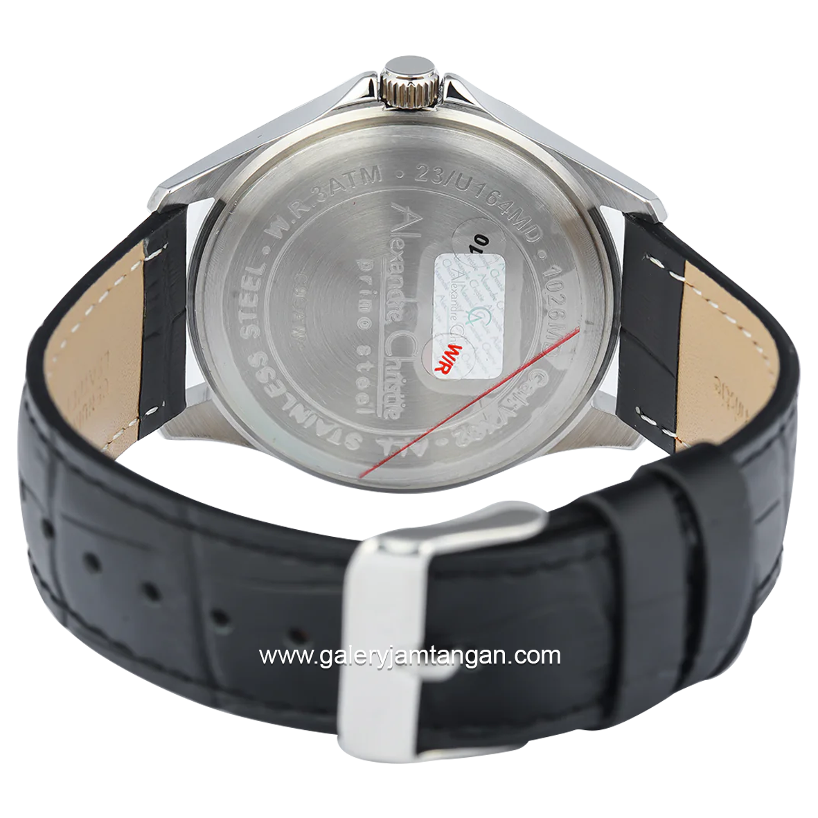 Alexandre Christie AC 1026 MD Black Leather Strap