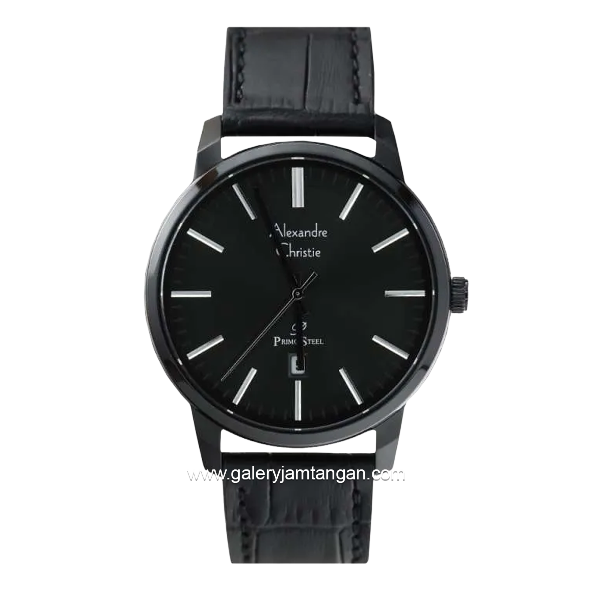 Alexandre Christie AC 1030 MD Black Leather Strap