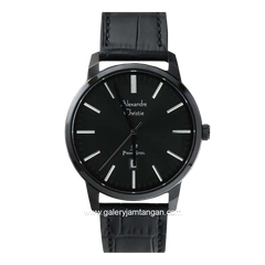 Alexandre Christie AC 1030 MD Black Leather Strap