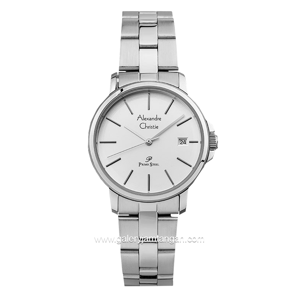 Alexandre Christie AC 1032 LD Silver Dial White Stainless Steel Strap