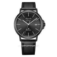 Alexandre Christie AC 1032 MD Black Leather Strap