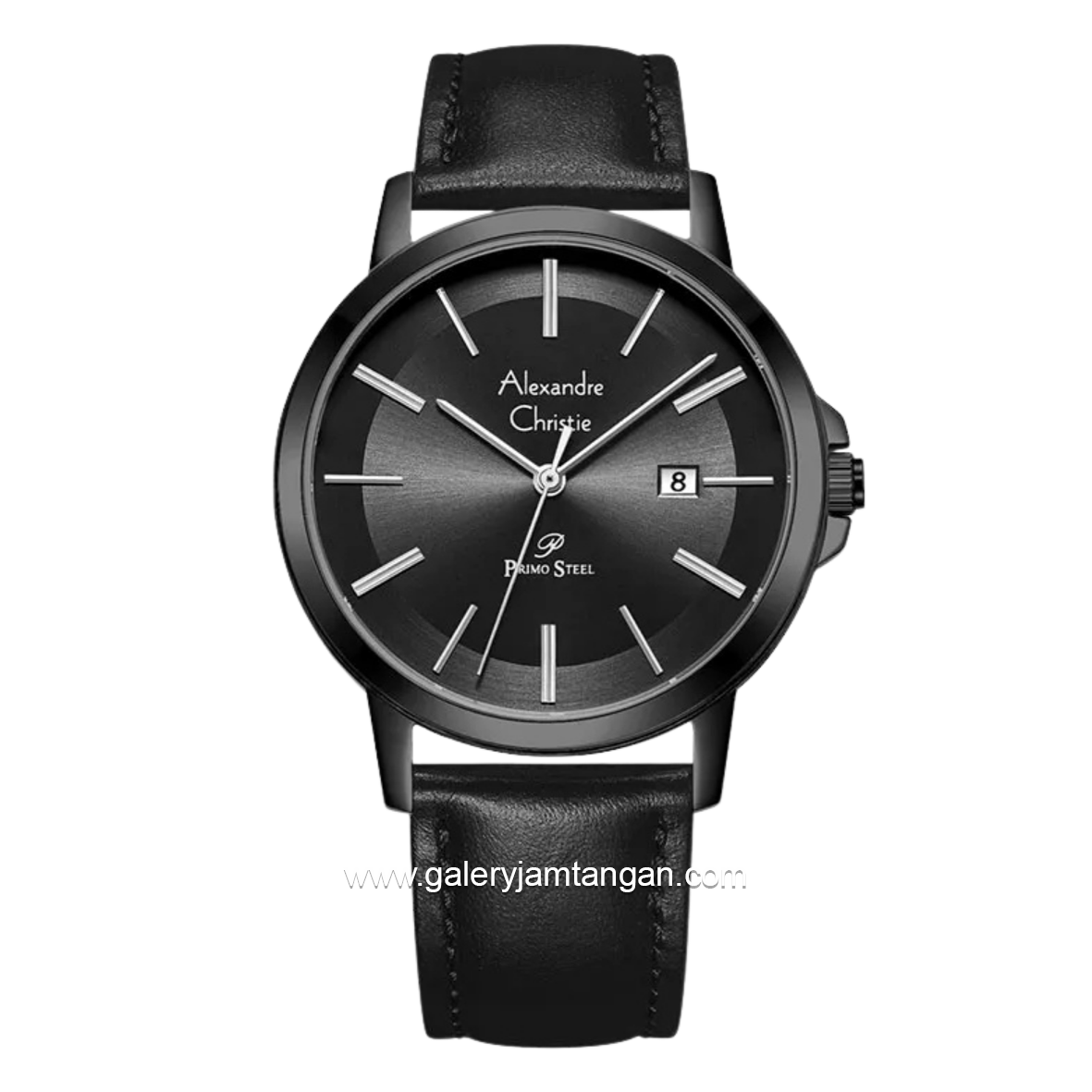 Alexandre Christie Primo Steel AC 1036 MDLIPBA Black Leather Strap