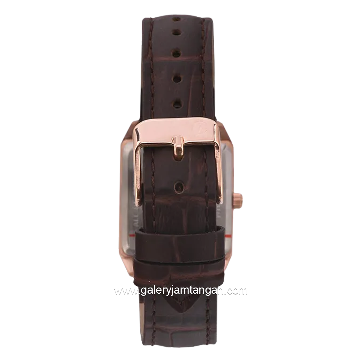 Alexandre Christie AC 1038 LD Brown Rosegold Leather Strap