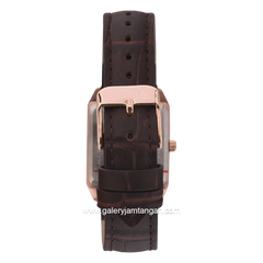 Alexandre Christie AC 1038 LD Brown Rosegold Leather Strap