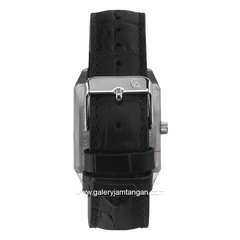 Alexandre Christie AC 1038 MD Black Dial Silver Leather Strap