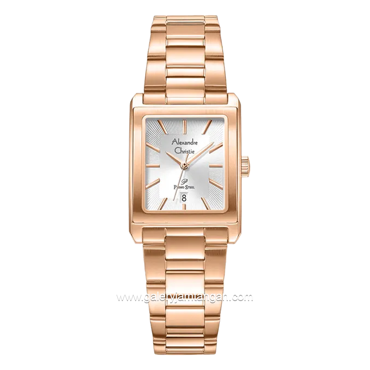 Alexandre Christie AC 1039 LD Rosegold Dial White Stainless Steel