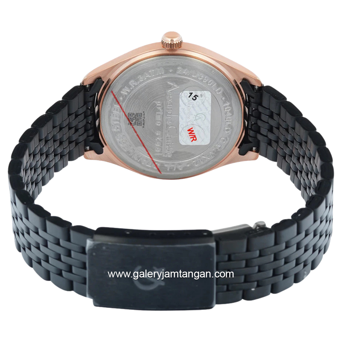 Alexandre Christie AC 1040 LD Black Rosegold Stainless Steel Strap