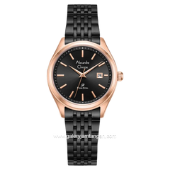 Alexandre Christie AC 1040 LD Black Rosegold Stainless Steel Strap