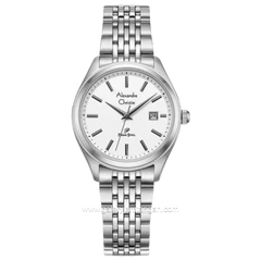 Alexandre Christie AC 1040 LD Silver Dial White Stainless Steel Strap