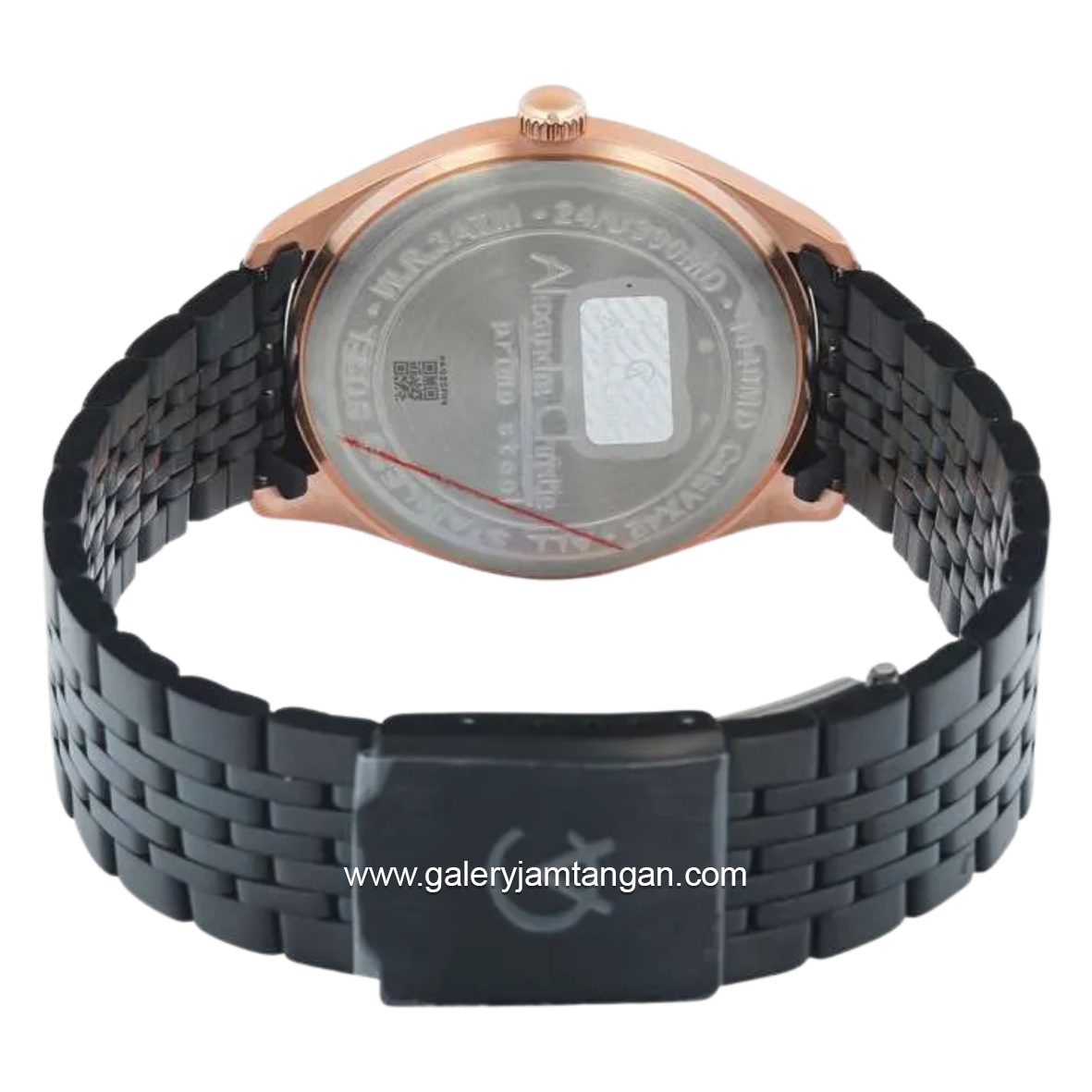 Alexandre Christie AC 1040 MD Black Rosegold Stainless Steel Strap