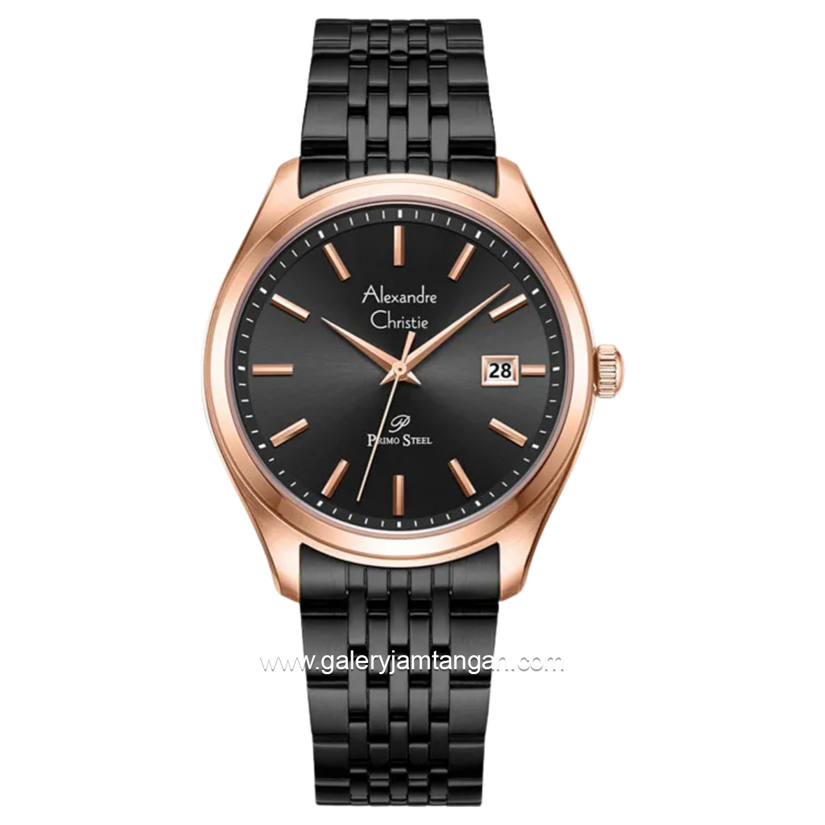 Alexandre Christie AC 1040 MD Black Rosegold Stainless Steel Strap