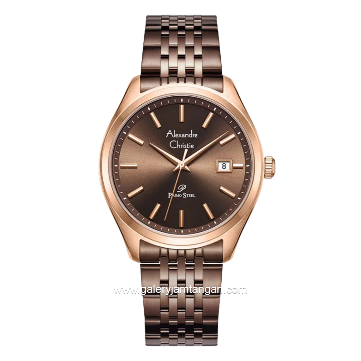 Alexandre Christie AC 1040 MDBROBO Brown Rosegold Stainless Steel Strap