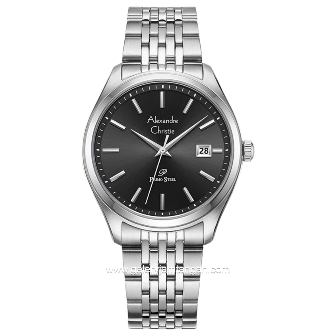 Alexandre Christie AC 1040 MD Silver Dial Black Stainless Steel Strap