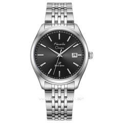 Alexandre Christie AC 1040 MD Silver Dial Black Stainless Steel Strap