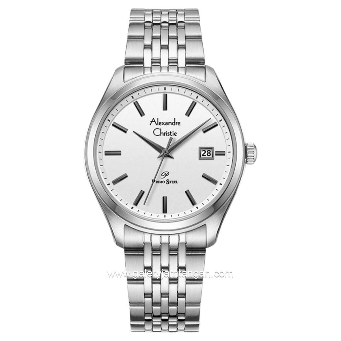 Alexandre Christie AC 1040 MD Silver Dial White Stainless Steel Strap