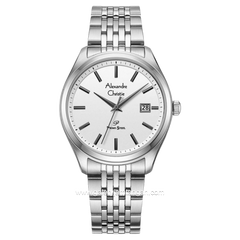 Alexandre Christie AC 1040 MD Silver Dial White Stainless Steel Strap