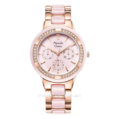 Alexandre Christie AC 2299 BF Multifunction Rosegold Pink Ceramic Strap