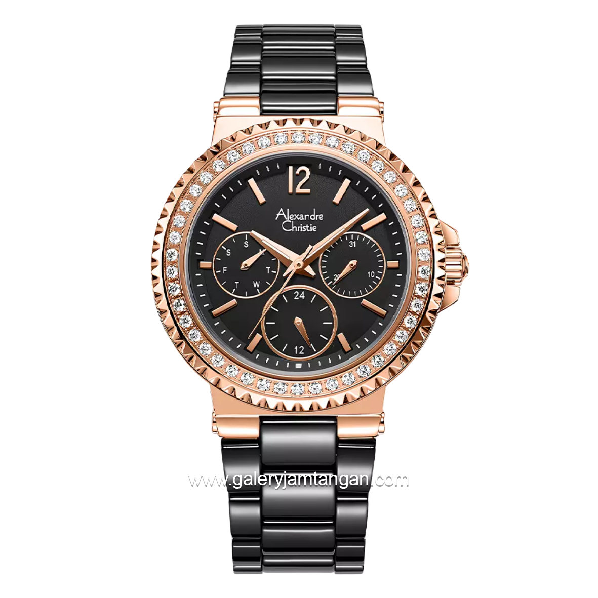 Alexandre Christie AC 2337 BFBRGBADR Black Rosegold Stainless Steel Strap