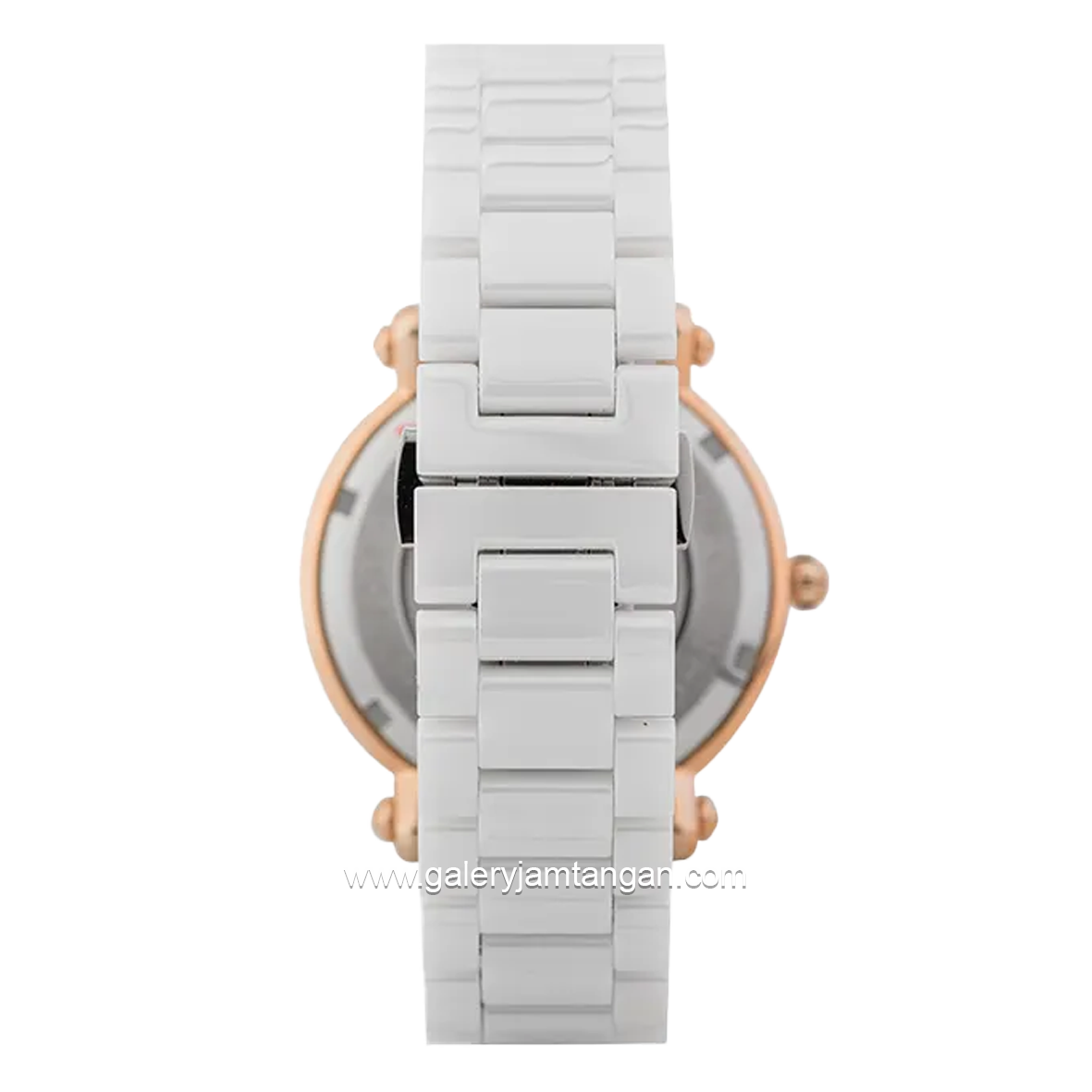 Alexandre Christie AC 2377 BF Collection White Rosegold Ceramic Strap