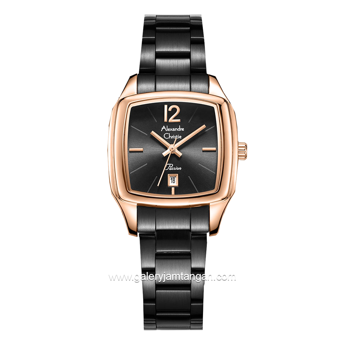 Alexandre Christie AC 2454 LD Black Rosegold Stainless Steel