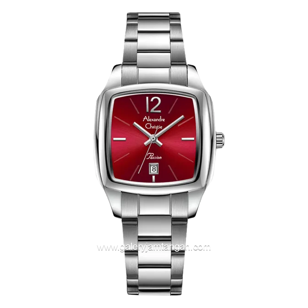 Alexandre Christie AC 2454 LD Silver Dial Red Stainless Steel