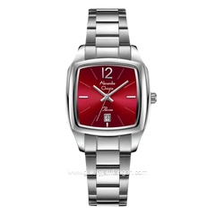 Alexandre Christie AC 2454 LD Silver Dial Red Stainless Steel