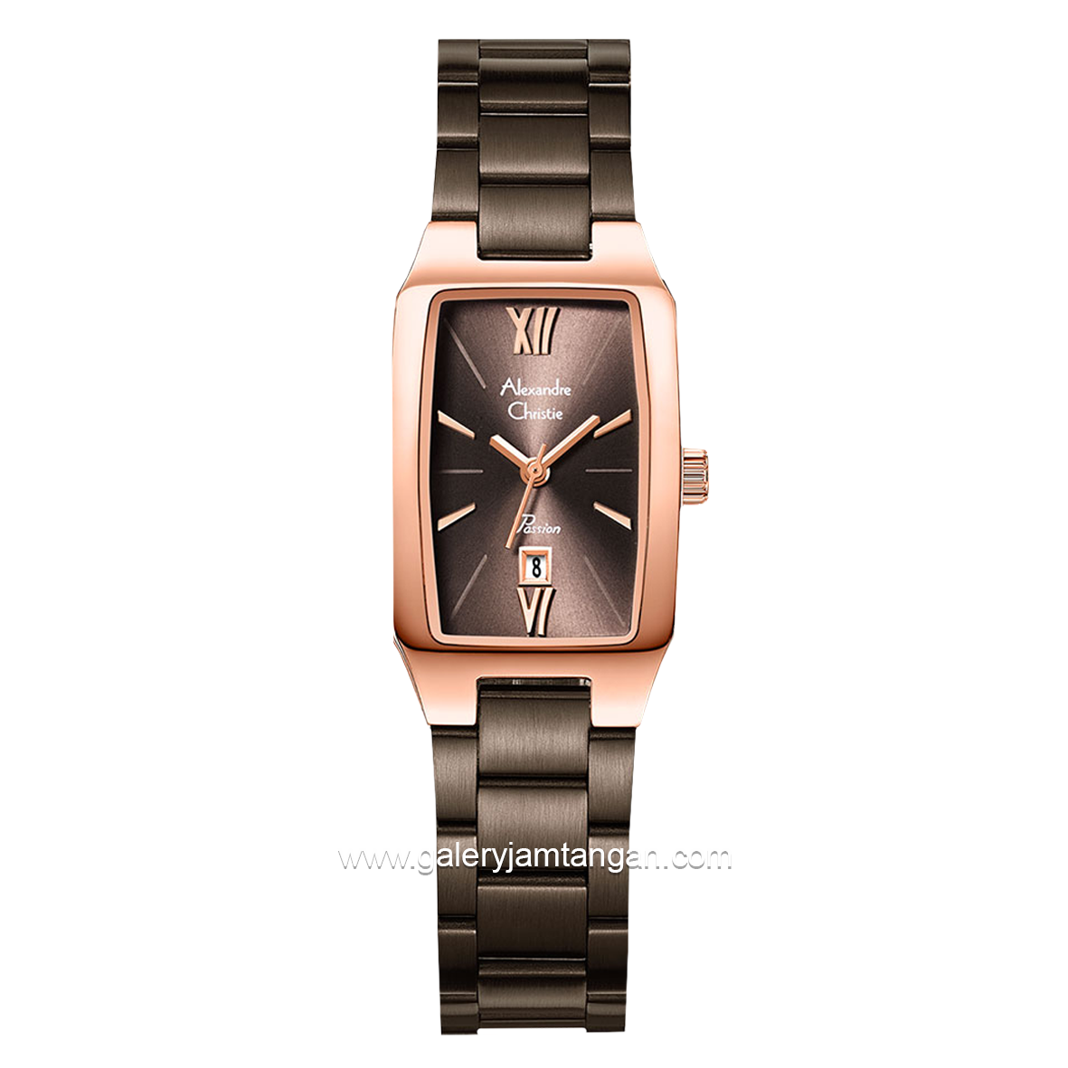 Alexandre Christie Passion AC 2455 LD Brown Rosegold Stainless Steel Stap