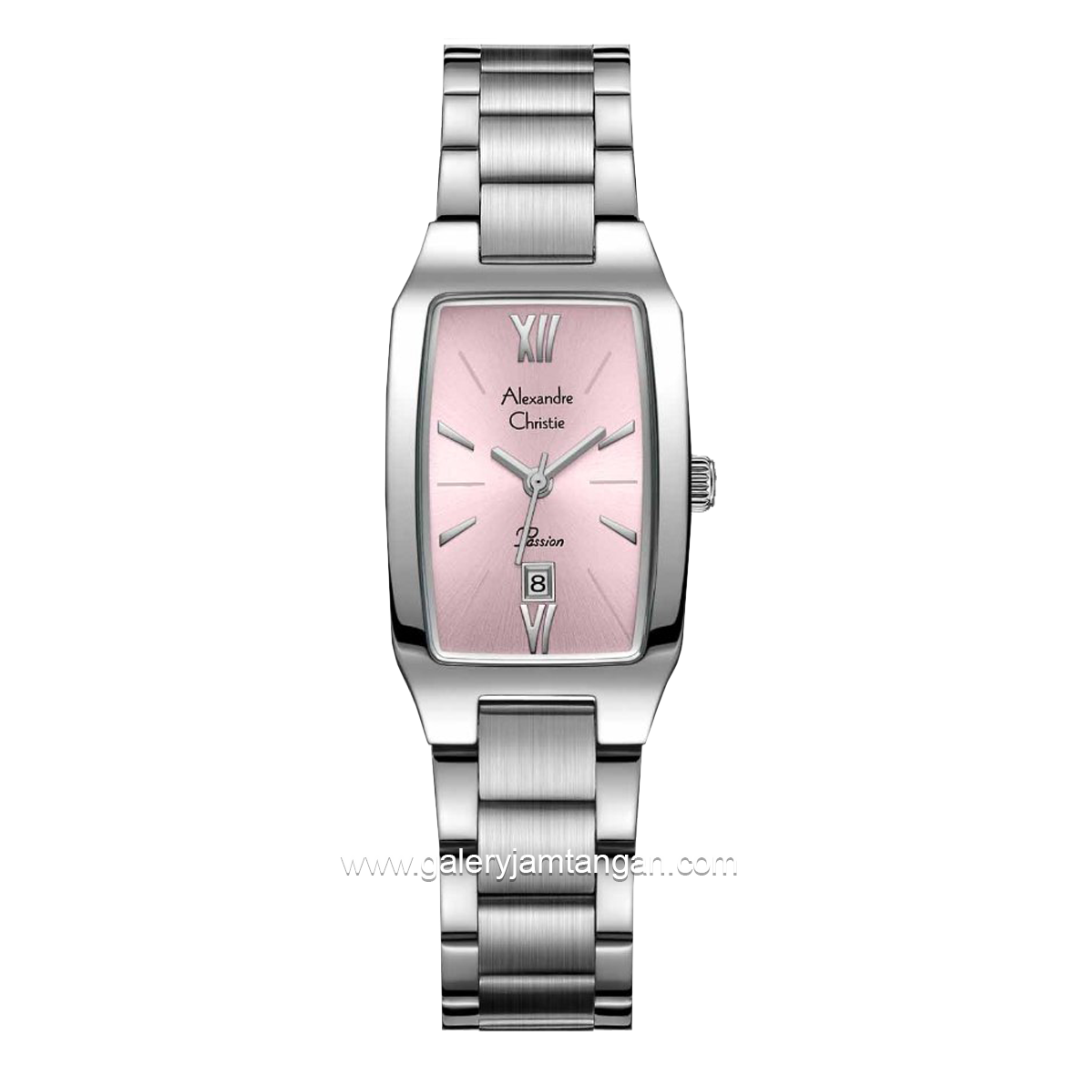 Alexandre Christie Passion AC 2455 LD Silver Dial Pink Stainless Steel Stap