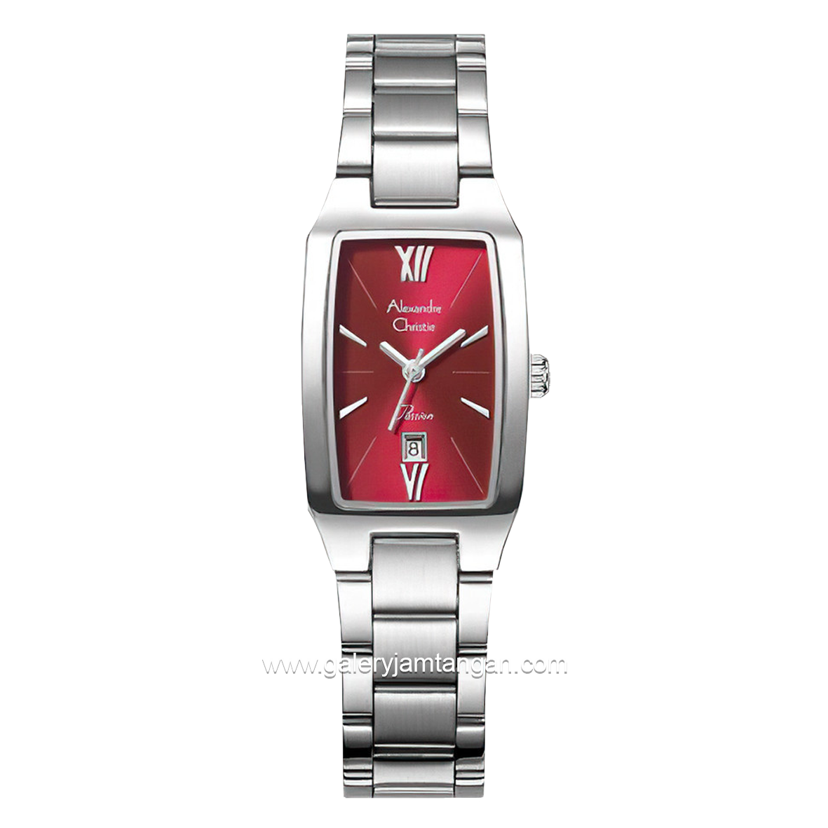 Alexandre Christie Passion AC 2455 LD Silver Dial Red Stainless Steel Stap
