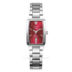 Alexandre Christie Passion AC 2455 LD Silver Dial Red Stainless Steel Stap