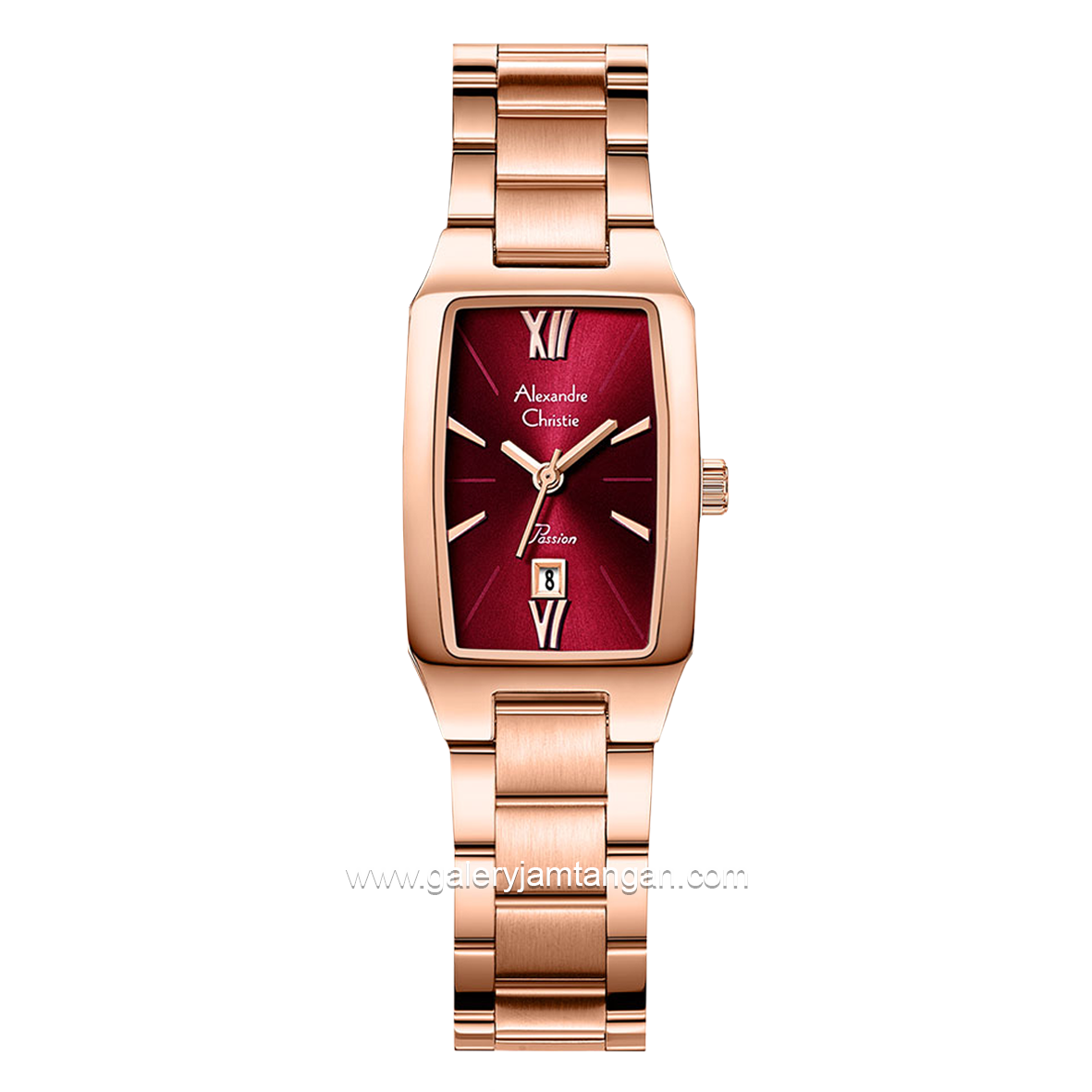 Alexandre Christie Passion AC 2455 LD Rosegold Dial Red Stainless Steel Stap