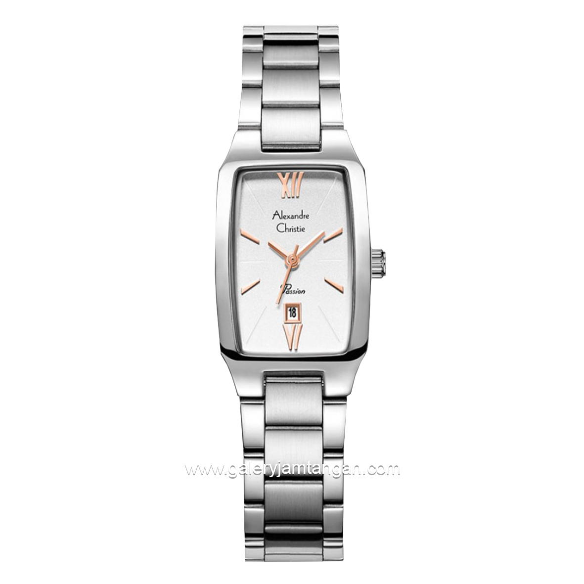 Alexandre Christie Passion AC 2455 LD Silver Dial White Stainless Steel Stap