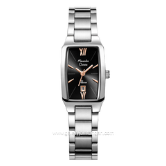 Alexandre Christie Passion AC 2455 LD Silver Dial Black Stainless Steel Stap