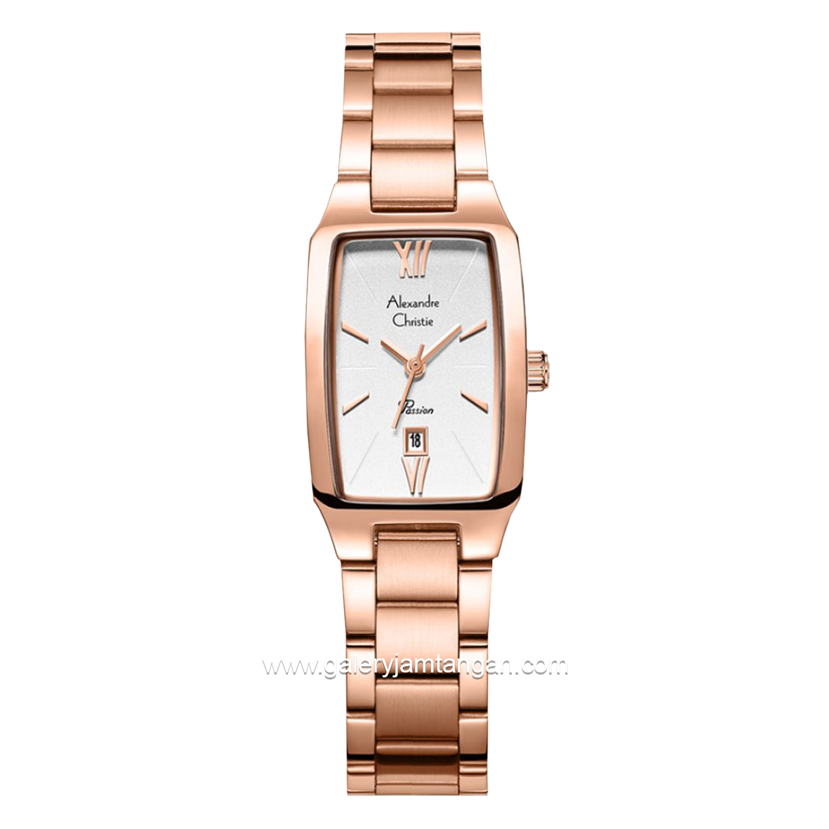 Alexandre Christie Passion AC 2455 LD Rosegold Dial White Stainless Steel Stap