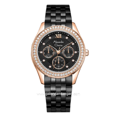 Alexandre Christie AC 2496 BF Black Rosegold Multifunction Stainless Steel