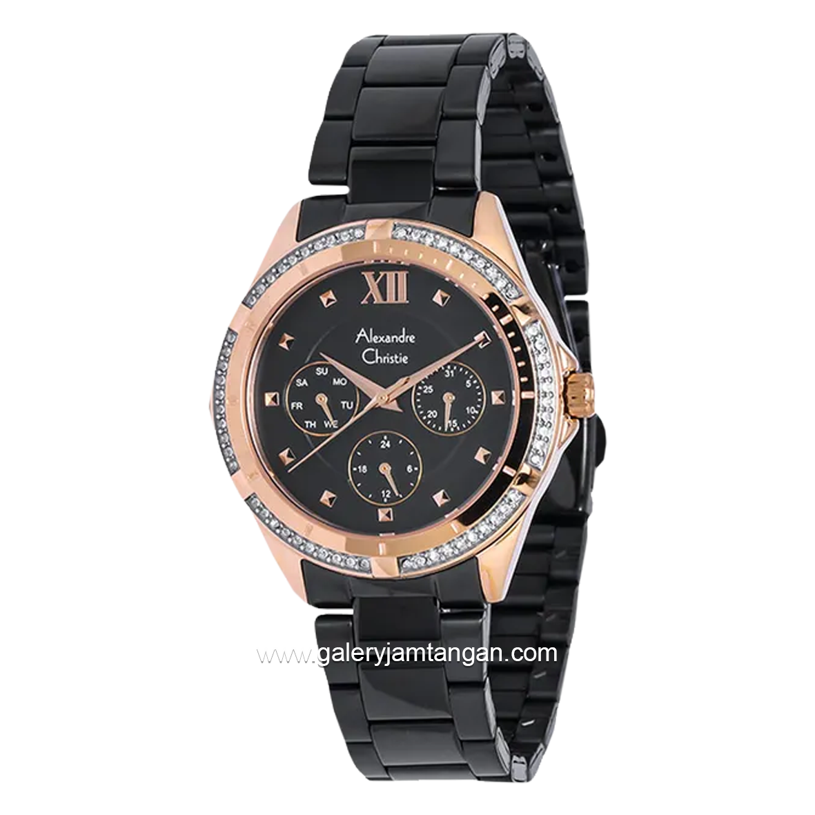 Alexandre Christie AC 2644 BF Black Rosegold Multifunction Stainless Steel