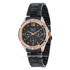 Alexandre Christie AC 2644 BF Black Rosegold Multifunction Stainless Steel