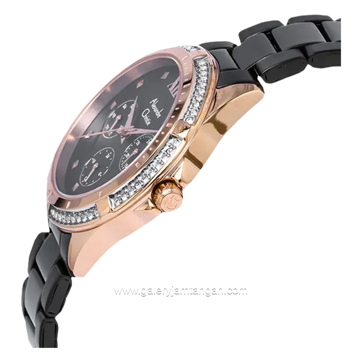 Alexandre Christie AC 2644 BF Black Rosegold Multifunction Stainless Steel