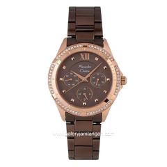 Alexandre Christie AC 2644 BF Brown Rosegold Multifunction Stainless Steel