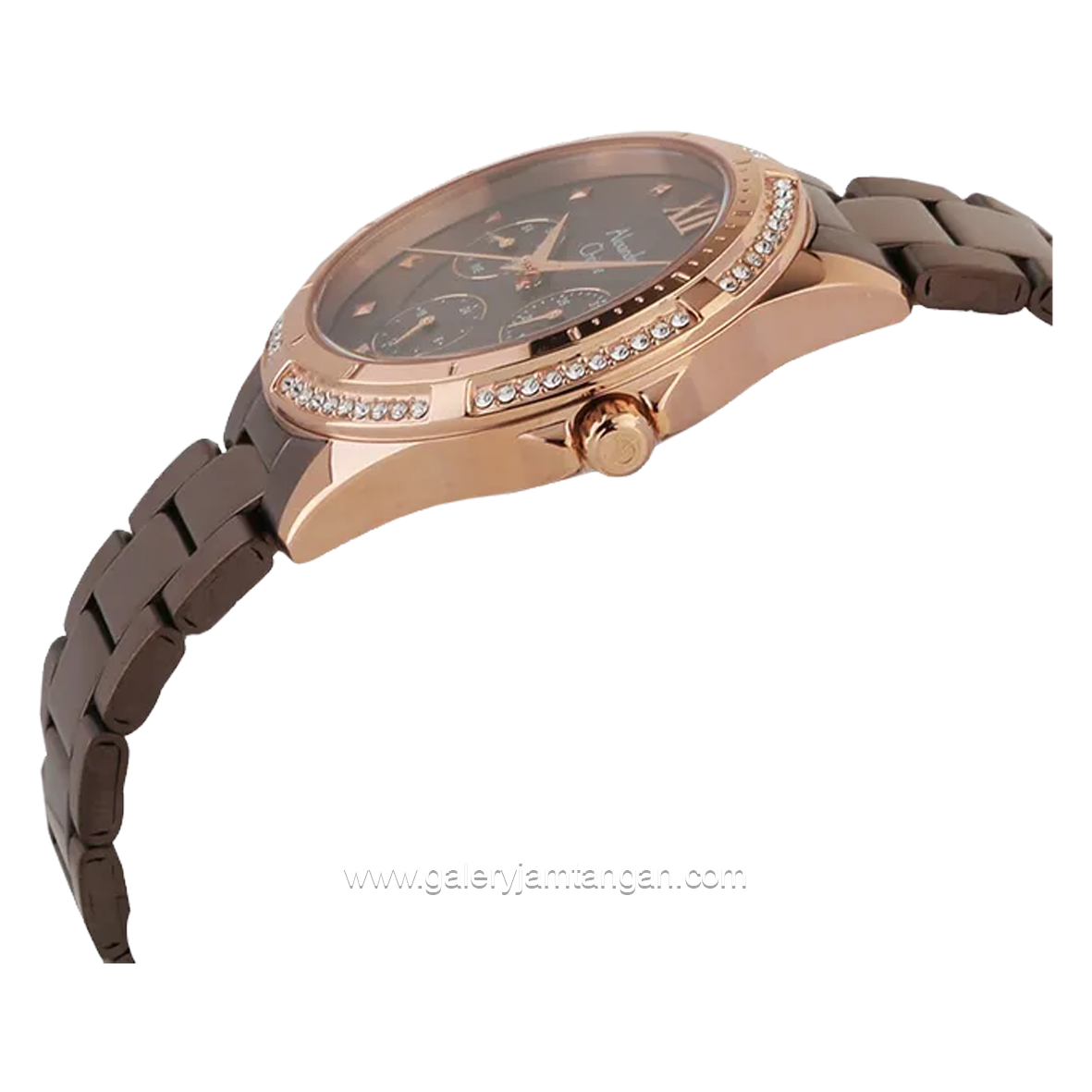 Alexandre Christie AC 2644 BF Brown Rosegold Multifunction Stainless Steel