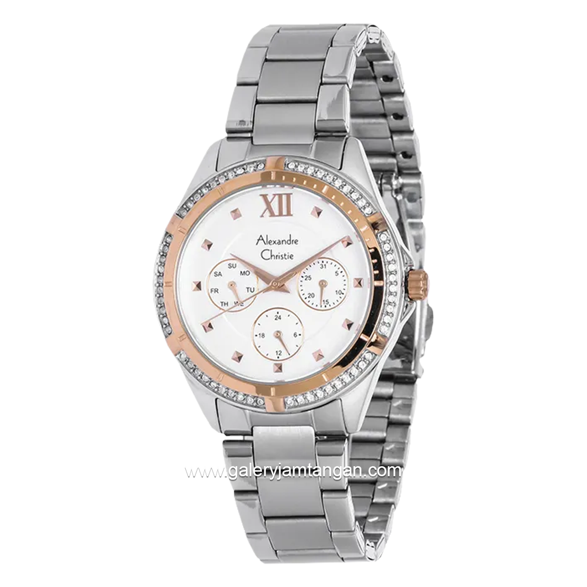 Alexandre Christie AC 2644 BF Silver Rosegold Multifunction Stainless Steel