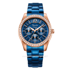 Alexandre Christie AC 2645 BF Multifunction Navy Rosegold Stainless Steel Strap