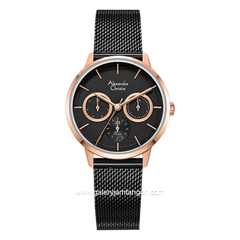 Alexandre Christie AC 2682 BF Black Rosegold Shandrope Strap