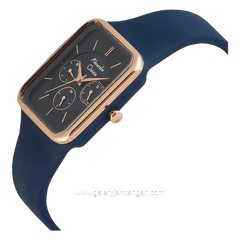 Alexandre Christie AC 2744 BF Blue Rosegold Rubber Strap
