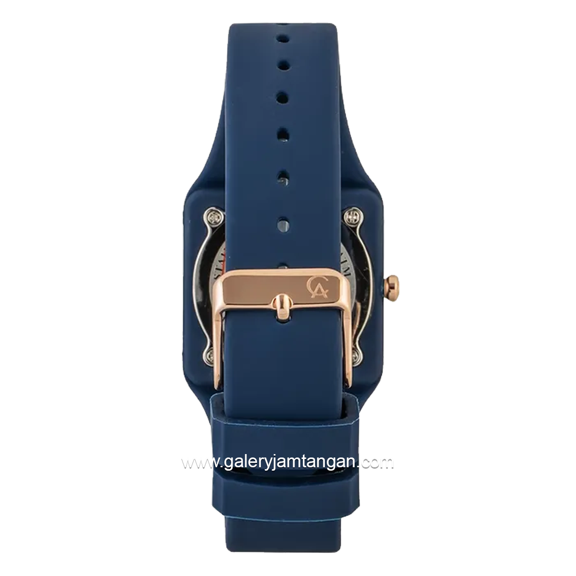 Alexandre Christie AC 2744 BF Blue Rosegold Rubber Strap