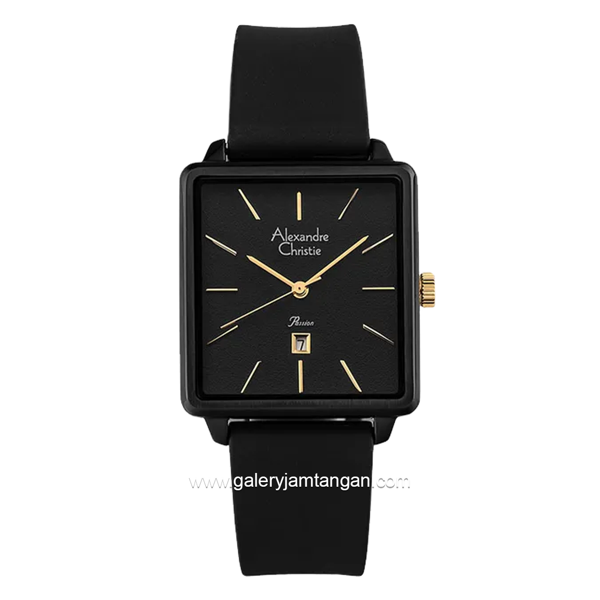 Alexandre Christie AC 2810 LD Full Black Rubber Strap