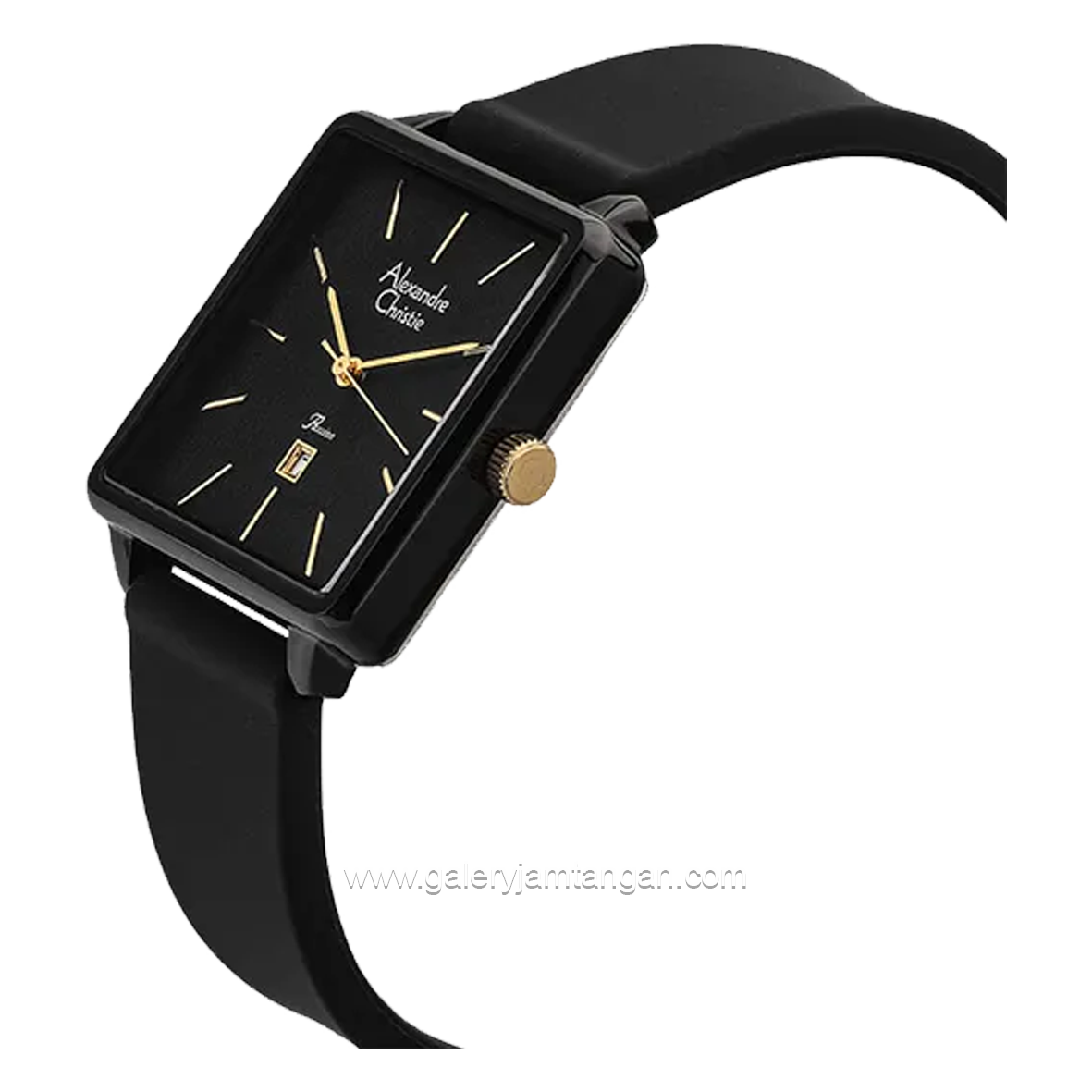 Alexandre Christie AC 2810 LD Full Black Rubber Strap